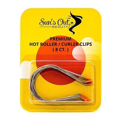 Sun’s Out Beauty Jumbo (2) Premium Hot Roller Clips / Curler Clips - Our Largest Size - Orange Tip (8 count)