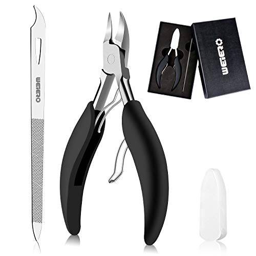 Toenail Clippers for Thick Toenails, Large Nail Clipper for Seniors, Nail Cutter for Men, Toe Nail Clipper Trimmer Medical-Grade, Podiatrist with Cuticle Pusher, with Easy-to-Grip Rubber Handle