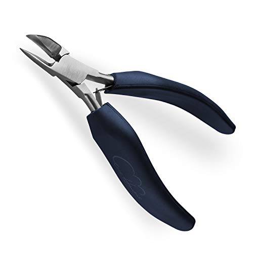 Nail Clippers for Thick or Ingrown Nails, Professional Podiatrist Toe Nail Clippers for Seniors or Men, Super Sharp Stainless Steel Curved Pedicure Tool Large Easy Grip Rubber Handle Nail Nippers Blue