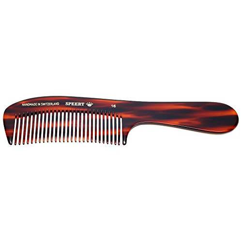 Hand-Made Tortoise Comb | All Hair Types: Curly/Straight/Thick/Thin | Hypo-Allergenic Cellulose Acetate | MADE IN SWITZERLAND | 8.18 x 2 x 0.15 | 16