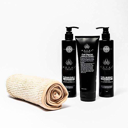 Royal Locks Curl Care Curl Hydration Set | Clean Curls Shampoo, Curl Quench Conditioner & Curl Rescue Leave In Conditioner | Cleans, Moisturizes with Extra Hydration for Thicker Curls and Waves New & Improved Formula (7.5 fl oz, 12 fl oz, & 8 fl oz)