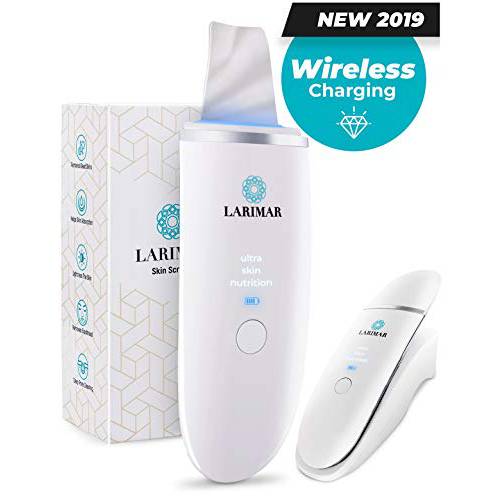 Larimar [New Version] 2021 Skin Scrubber Cordless Peeling Pore Cleanser, Facial Deep Cleansing Exfoliation Spatula Device, Blackhead & Dead Skin Remover, Face Lifting Treatment, Comedone Extractor