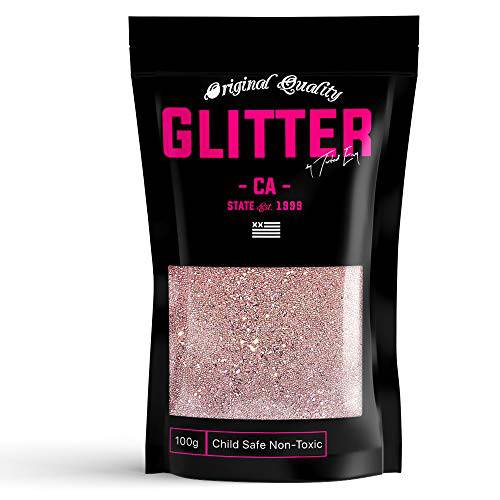 Rose Gold Premium Glitter Multi Purpose Dust Powder 100g / 3.5oz for use with Arts & Crafts Wine Glass Decoration Weddings Cards Flowers Cosmetic Face Body (PACKAGING MAY VARY)