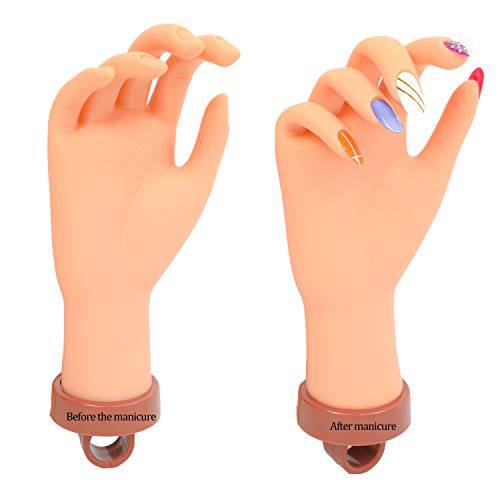 Acrylic Nail Practice Hand,Mannequin Hands for Nails Practice, Fake Hand Nail Training Hand for Acrylic Nails Practice Hand for Nails for Beginners 1Pc