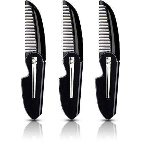 3 Pieces Folding Beard Comb Mustache Comb Small Pocket Comb for Men Everyday Grooming and Hair Care