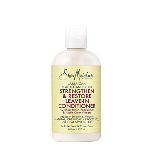 SheaMoisture Sheamoisture jamaican black castor oil strengthen + restore leave-in conditioner for over-processed, chemically treated or heat styled hair 8 Ounce, 8 Ounce