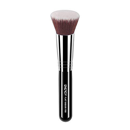 Kabuki Brush Flat Top Makeup Brushes- ENERGY Kabuki Foundation Brush for Blending,Stippling,Buffing with Liquid,Cream,Powder,Setting Mineral,Blush Cosmetics,Premium Soft Vegan Face Makeup Brush F80