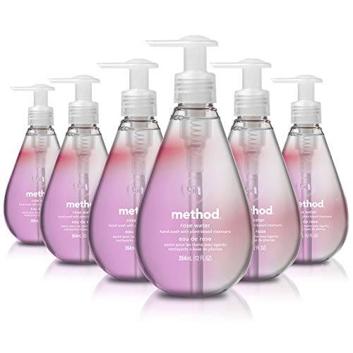 Method Gel Hand Wash, Rose Water, 12 oz, 6 pack, Packaging May Vary