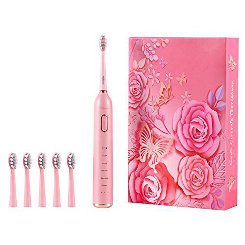 Klensi Soft Sonic Toothbrush Advanced Oral Care Toothbrush Multi-Mode Sonic Toothbrush (Pink)
