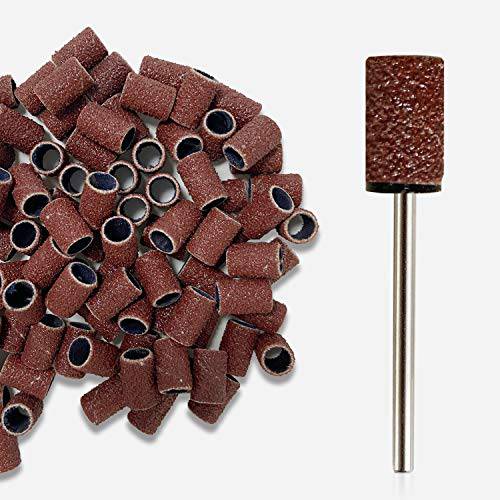 300pcs Sanding Bands 80150240 Coarse Meduim Fine Grit Professional for Acrylic Nail Drill Efile with a case