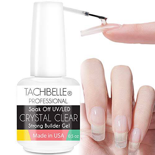 Tachibelle Strong Brush On Gel LED Soak Off Repair Fix Protect Cracked, Broken, Damaged, and Weak Nails and Nail Tips Crystal Clear 0.5 oz (2 Pieces)