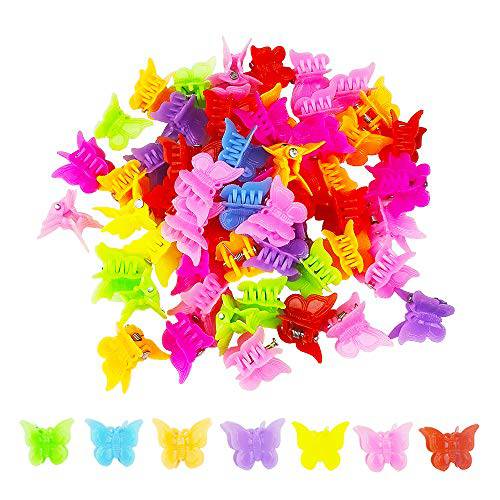 100 Packs Butterfly Hair Clips, Girls Beautiful Mini Butterfly Hair Clips Hair Accessories for Girls and Women, Random Color