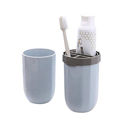 Toothbrush Travel Case Holder Portable Toothcup Travel Toothbrush Cup Containers for Travel and Daily Uses (Blue)