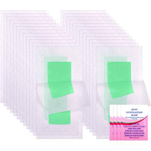 72 Pieces Wax Strips Hair Remover Wax Strip At Home Waxing Kit for Arms, Legs, Underarm Hair, Eyebrow, Bikini, Brazilian Hair Removal with 4 Calming Oil Wipes for Woman Girls