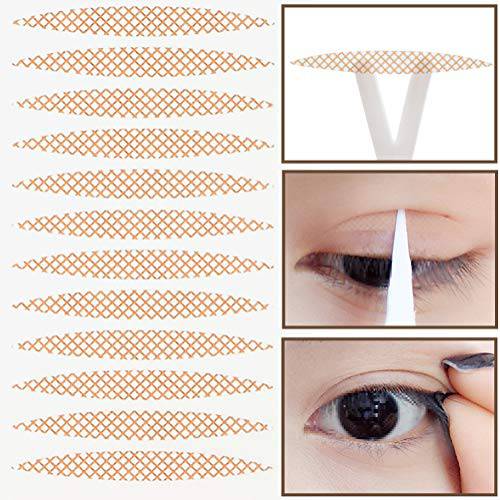 800PCS (400 Pairs) Single-Sided Lace Mesh Breathable No Trace Waterproof Invisible Double Eyelid Tape Stickers Natural Long-Lasting Sticky Self-Adhesive Double Eye Tape Tools for Make Up
