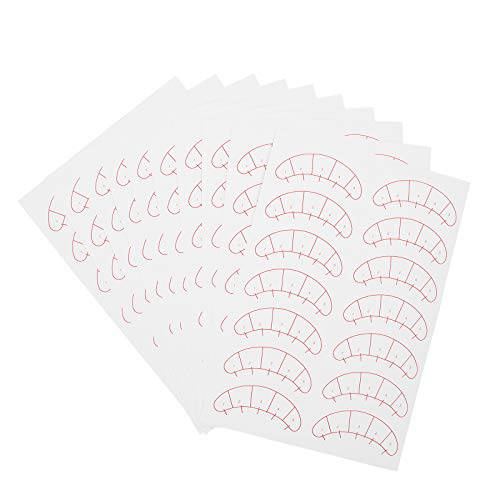 Lurrose 10 Sheets Eyelash Extension Paper Patches 3D Eyelash Under Eye Pads 5-point Positioning Paper Tips Sticker Wraps Make Up Tools