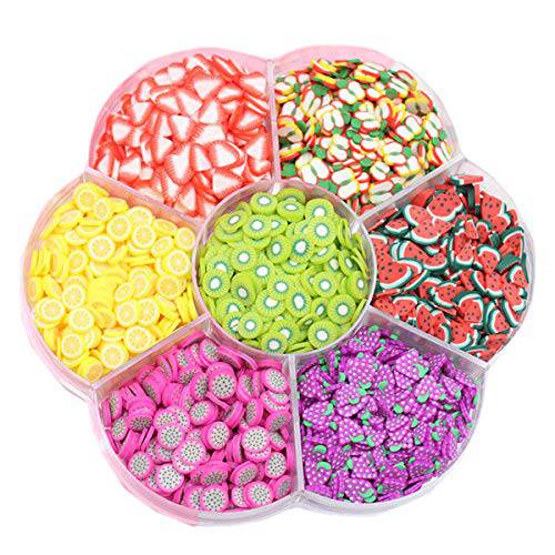 3D Fruit Slices for Nail Art Decorations Supplies Slime Slices (7 Fruit Style)