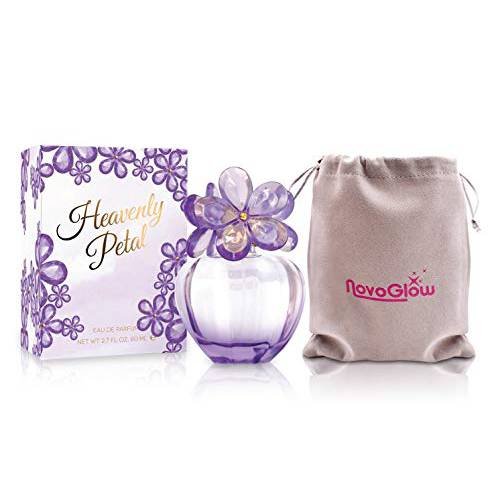 NovoGlow Heavenly Petal-Eau De Parfum Spray Perfume, Fragrance For Women - Daywear, Casual Daily Cologne Set with Deluxe Suede Pouch- 2.6 Oz Bottle- Ideal EDP Beauty Gift for Birthday, Anniversary