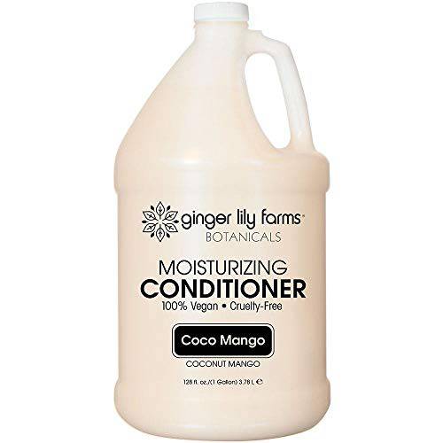 Ginger Lily Farms Botanicals Moisturizing Conditioner for All Hair Types, Coco Mango, 100% Vegan & Cruelty-Free, Coconut Mango Scent, 1 Gallon Refill