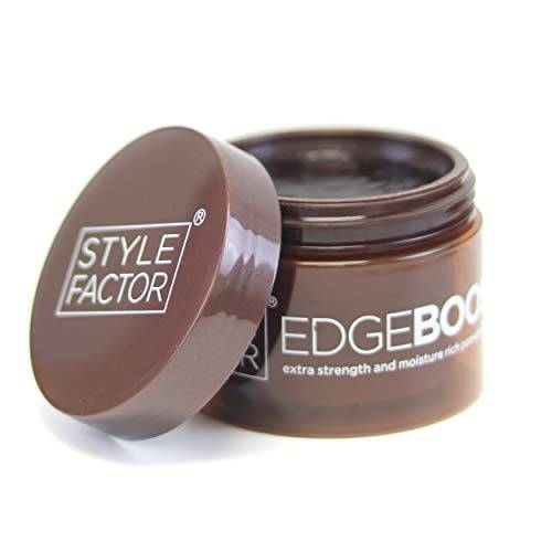 Style Factor Edge Booster Strong Hold Water-Based Pomade - Super Shine & Moisture 3.38oz (AMBER)