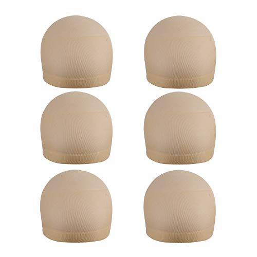 YANTAISIYU 6 Pieces Wig Caps Beige Wig Cap for Lace Front Wig Stocking Nylon Wig Cap for Women Mesh Wig Cap (Beige)