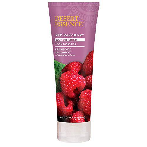 Desert Essence Red Raspberry Conditioner - 8 Fl Ounce - Shine Enhancing - Vitamin A & C - Smooth & Silky - Strengthing - Shea Butter - Calcium & Magnesium - Vitamin B5