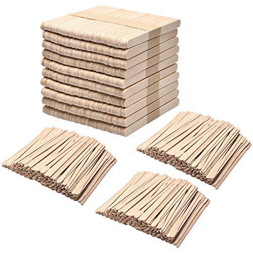 1000 Pieces Wax Sticks Wood Wax Spatula Wax Applicator Sticks, Include 500 Pieces Large Eyebrow Wax Applicator and 500 Pieces Small Wooden Waxing Applicator Sticks for Face Body Hair Removal