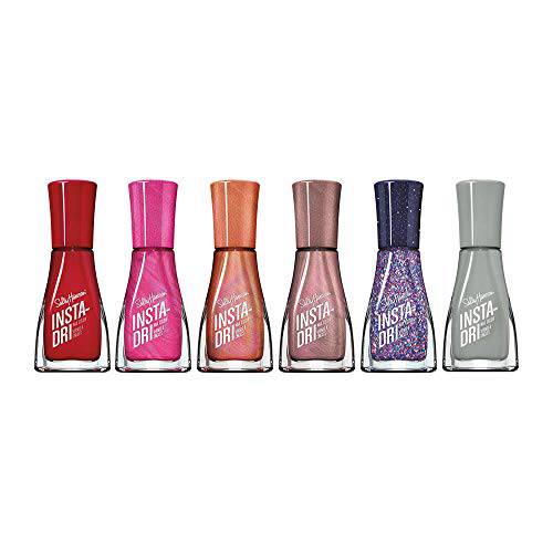 Sally Hansen Insta Dri Spring Bundle: White On Time, Pink Blink, Peachy Breeze, Oh My Grey, Petal To The Metal, Shooting Star, Variety Pack