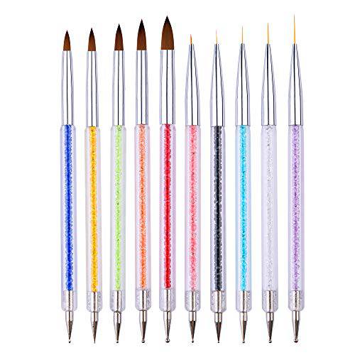 10 Pieces Nail Brushes for Acrylic Nails Brush Painting Pen Nail Art Design Tools Liner Brush for Nails