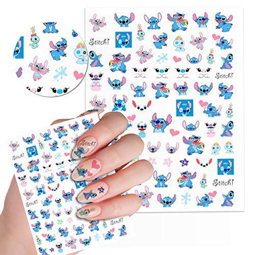Cute Kawaii Cartoon Nail Stickers for Women, Girls, Gift (75+ Decals) (Design 2)