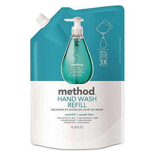 Method 01181 Gel Hand Wash Refill, Waterfall, 34 Oz Pouch