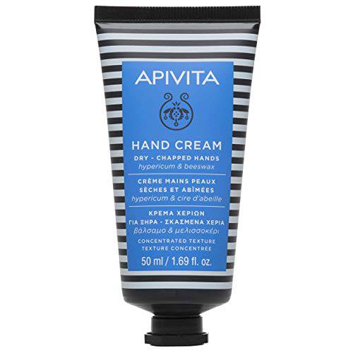 APIVITA Hand Cream Dry-Chapped Hands 1.69 fl.oz. | Repairing and Moisturizing Cream for Hands with Antioxidant Protection | Hypericum & Beeswax Hand Repair Cream with Shea Butter & Olive Oil