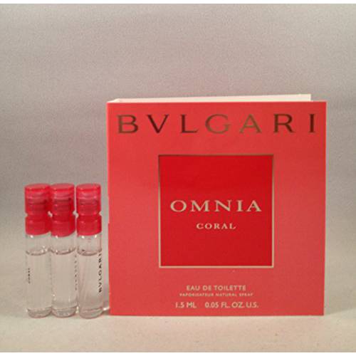 3 Bvlgari Omnia Coral EDT 1.5 Ml/.05 Oz Each Spray Sample Vial Lot