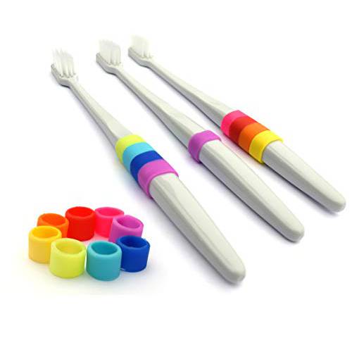 Toothbrush Marker by CUPmarker - Set of 6 Reusable & Adjustable Toothbrush Labels for Standard Toothbrushes