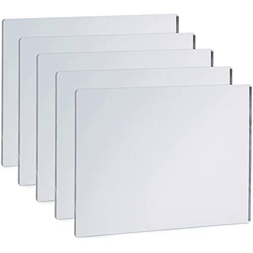 Bright Creations Acrylic Mirror Sheets, Shatter Resistant (3mm, 7 x 5 in, 5 Pack)
