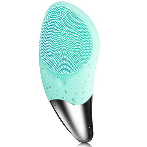Sonic Facial Cleansing Brush, Electric Silicone Face Brush and Massager, Waterproof Silicone Face Scrubber for Deep Cleansing, Exfoliating, Rechargeable, for Girls Gifts