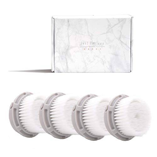 Facial Cleansing Brush Heads with Luxe Cashmere Face Brush Head | Super Soft, Suitable for Sensitive, Delicate and Dry Skin, 4pack