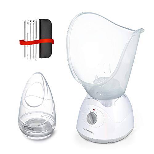 Hangsun Facial Steamer FS60 3-in-1 Nano Ionic Spa for Face Deep Cleaning, Mouth Nose Attachment for Treatment of Colds and Congestion, Compatible with Aroma Oils, Adjustable Steam Output…