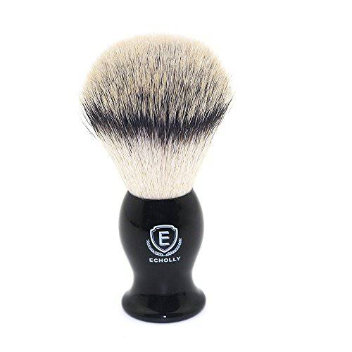 Luxury Shaving Brushes For Men by Echolly-Super Strong NO Shedding Bristle Shave Brushes for Men-Smooth Acrylic Handle Legacy Shave Brush-Rich and Fast Lather Shaving Cream Brush(BLACK)
