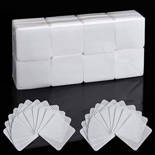800 Pieces Eyelash Extension Glue Wipes Non-woven Fabric Glue Wipes Absorbent Nail Polish Remover Wipes Lash Supplies Accessories Tools for Eyelash Extension Glue and Nail Polish Bottle