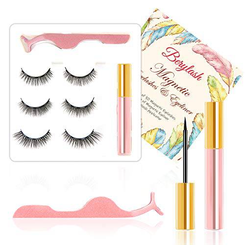 Magnetic Eyelashes Kit Magnetic Eyeliner Reusable Different Lengths&Densities Magnetic Lashes False Eyelashes Natural Look - No Glue Needed(10-Pairs)
