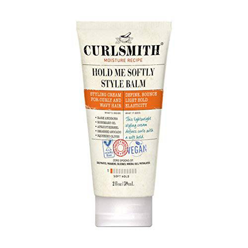 Curlsmith - Hold Me Softly Style Balm - Vegan Soft Hold Styling Cream for Wavy and Curly Hair, Natural Look (2oz)