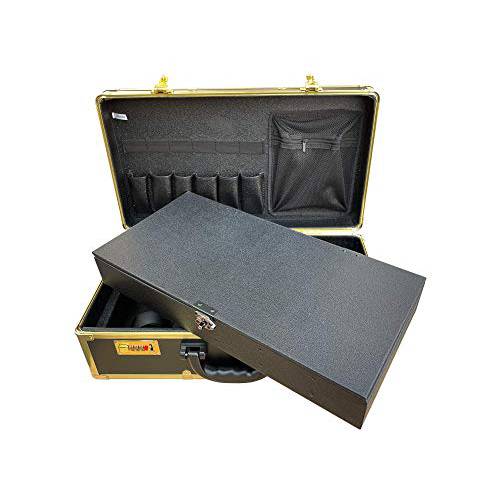 Big space barber box double layer barber case gold color