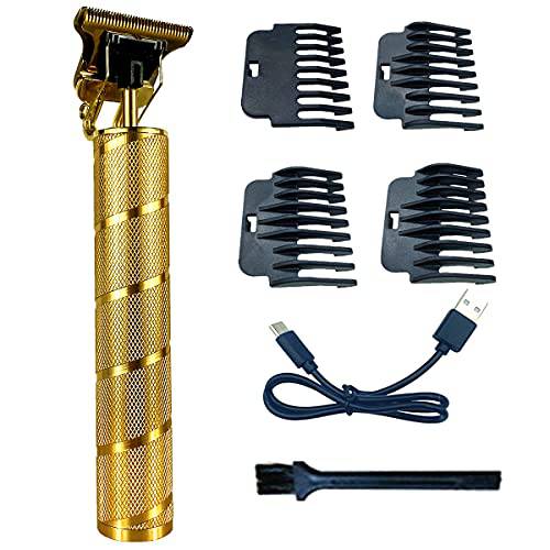goldseaside Pro T Clippers Trimmer, Electric Pro Li Trimmer T Blade Trimmer Cordless Rechargeable, Professional Baldheaded USB Rechargeable Trimmer Hair Clipper for Men(Gold) …