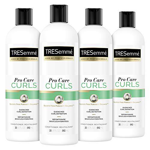 TRESemmé Conditioner Sulfate-Free for Curly Hair Pro Care Curls are Defined, Hydrated, and Frizz-Free 20 oz 4 Count