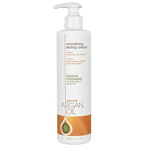 One ’n Only Argan Oil Smoothing Styling Cream, Helps Protect Hair Color, Eliminates Frizz, Hydrates, Adds Shine, Definition, and Texture for a Flexible Hold, 9.8 Ounces