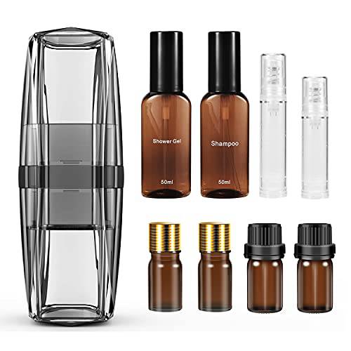 UTOTEBAG Travel Toothbrush Case Portable Toothbrush Holder Wash Cup Space Saving Travel Kit with Travel-size Bottles for Toiletry, Travel Accessories Container for Trip, Camping, Gym, Grey