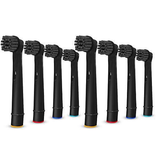VINFANY 8PCS Black Toothbrush Head for Oral b,Replacement Toothbrush Heads Compatible for Braun Electric Rechargeable Toothbrush, for Vitality 3D All 8 Pack