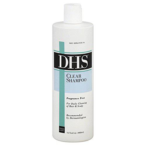 DHS Clear Shampoo Fragrance Free 16 oz (Pack of 6)