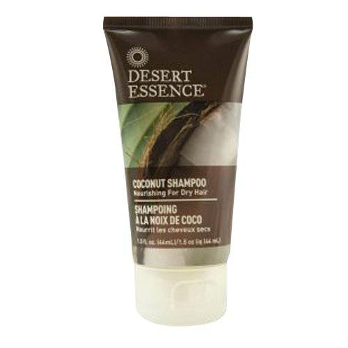 Desert Essence Coconut Shampoo, Nourishing for Dry Hair, Moisturizing, Softening, Hydrating, Anti-frizz, Olive Oil, Aloe Vera, Shea Butter, Paraben & Cruelty Free, 1.5 Fl Oz